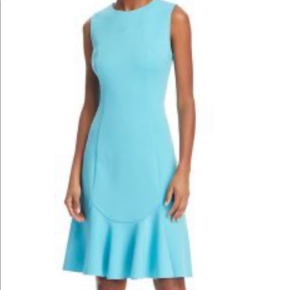 NWT Elie Tahari Lizzie Ponte Flutter Dress. Plum size 12 - Picture 2 of 6